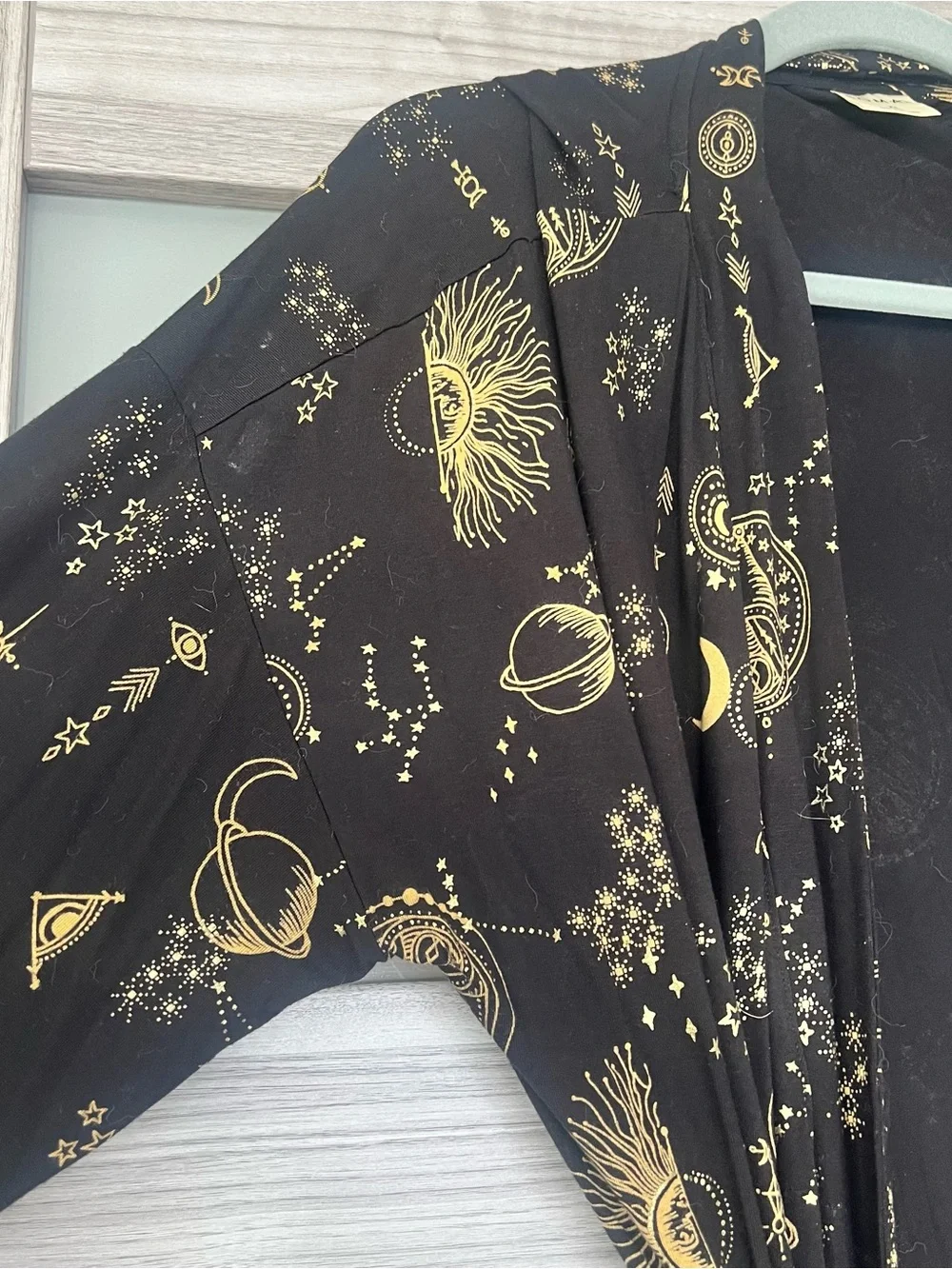 Soma cool cotton Robe with Gold Celestial Print - Picture 5 of 6
